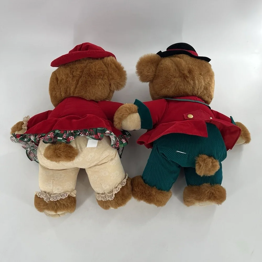 2 Kmart Christmas Teddy Bear Lane‎ Plush Stuffed Animal Girl Boy Vintage 1994
